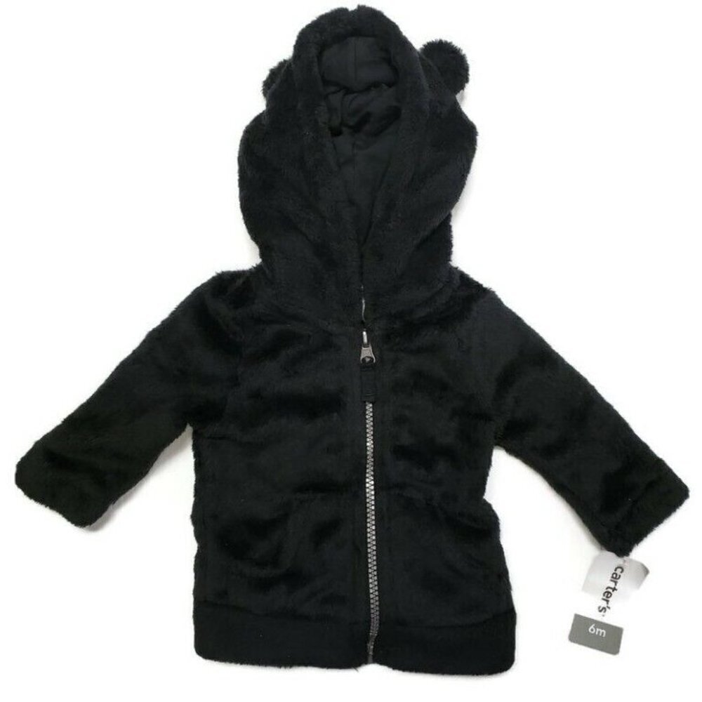 Carters Baby Unisex Hooded Sherpa Sweater Jacket Full Zip Soft Size 6 Months